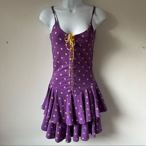 Betsey Johnson Dress - Purple & Yellow LSU/Lakers/Vikings